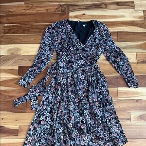 Tommy Hilfiger Black Floral Long Sleeve Dress